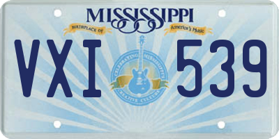 MS license plate VXI539