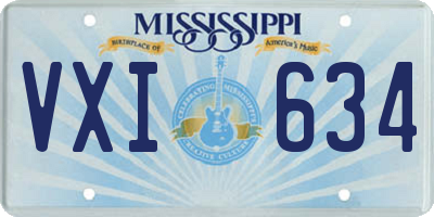 MS license plate VXI634