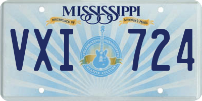 MS license plate VXI724