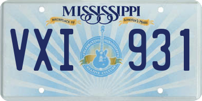 MS license plate VXI931