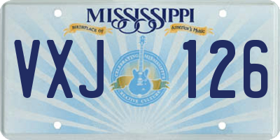 MS license plate VXJ126