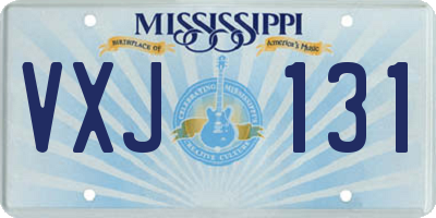 MS license plate VXJ131