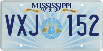 MS license plate VXJ152