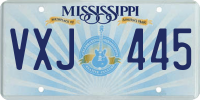 MS license plate VXJ445