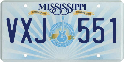 MS license plate VXJ551