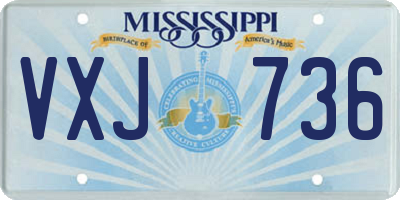 MS license plate VXJ736