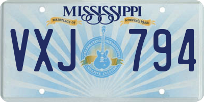 MS license plate VXJ794