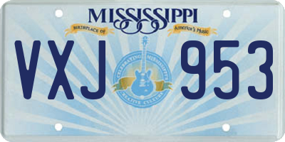 MS license plate VXJ953