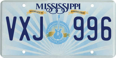 MS license plate VXJ996