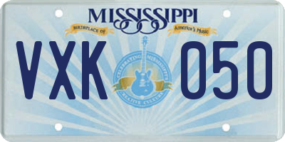 MS license plate VXK050