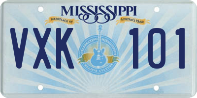 MS license plate VXK101