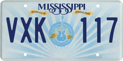 MS license plate VXK117