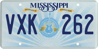 MS license plate VXK262