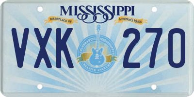 MS license plate VXK270