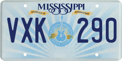 MS license plate VXK290