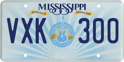 MS license plate VXK300