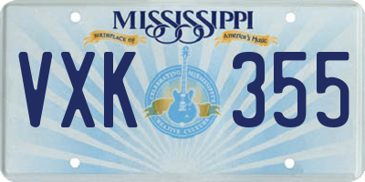 MS license plate VXK355