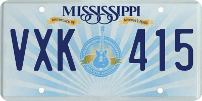 MS license plate VXK415