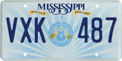 MS license plate VXK487