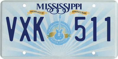 MS license plate VXK511