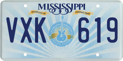 MS license plate VXK619