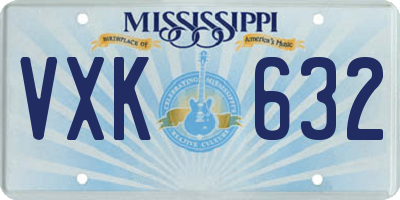 MS license plate VXK632