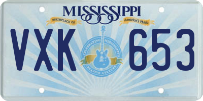 MS license plate VXK653
