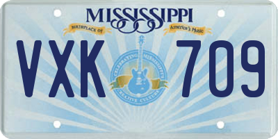 MS license plate VXK709