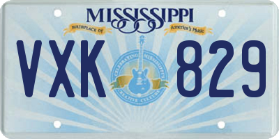 MS license plate VXK829