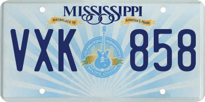 MS license plate VXK858