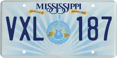 MS license plate VXL187