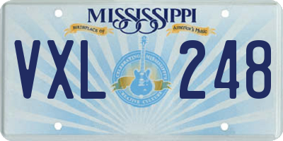 MS license plate VXL248