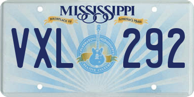 MS license plate VXL292