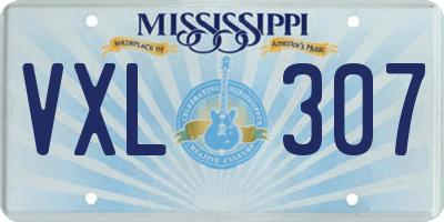 MS license plate VXL307