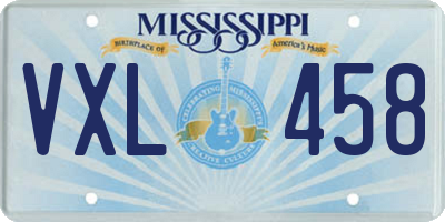MS license plate VXL458