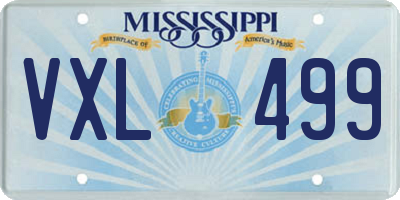 MS license plate VXL499