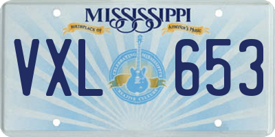 MS license plate VXL653