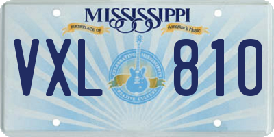 MS license plate VXL810