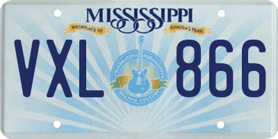 MS license plate VXL866