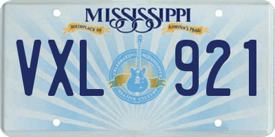 MS license plate VXL921