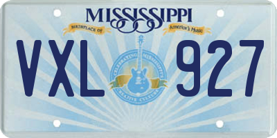 MS license plate VXL927