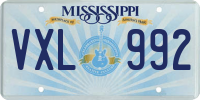 MS license plate VXL992
