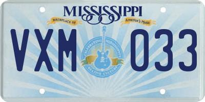 MS license plate VXM033