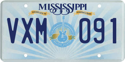 MS license plate VXM091