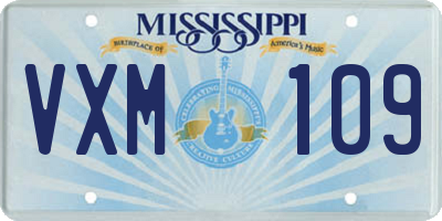 MS license plate VXM109