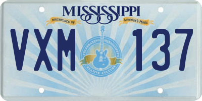 MS license plate VXM137