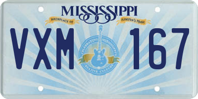 MS license plate VXM167