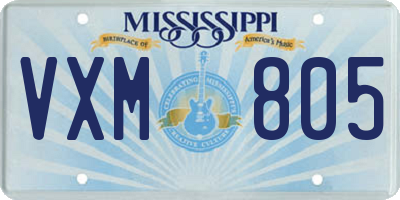 MS license plate VXM805