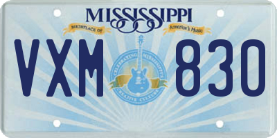 MS license plate VXM830