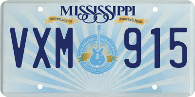 MS license plate VXM915
